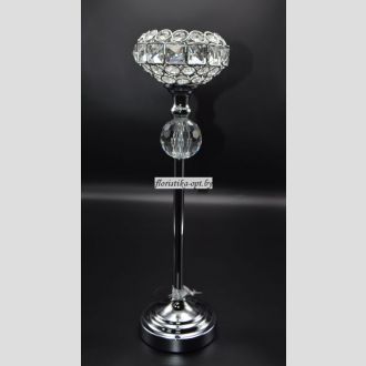 Подсвечник высокий на хромированной ножке плафон чаша